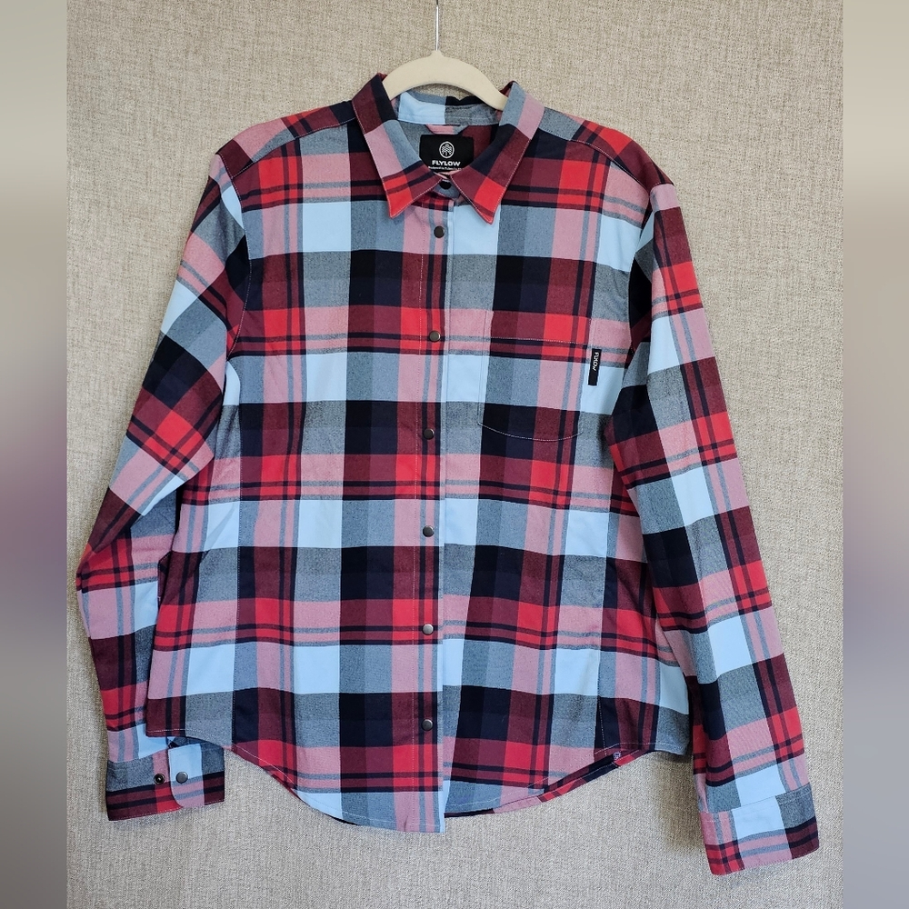 Flylow Red & Black Plaid Casual Button-Down Shirt